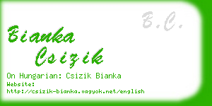 bianka csizik business card